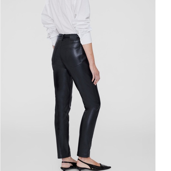Anine Bing Black recycled leather pants - Picture 2 of 4